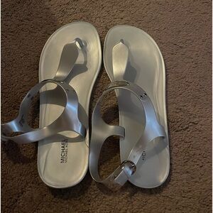 Michael Kors silver jelly sandals
